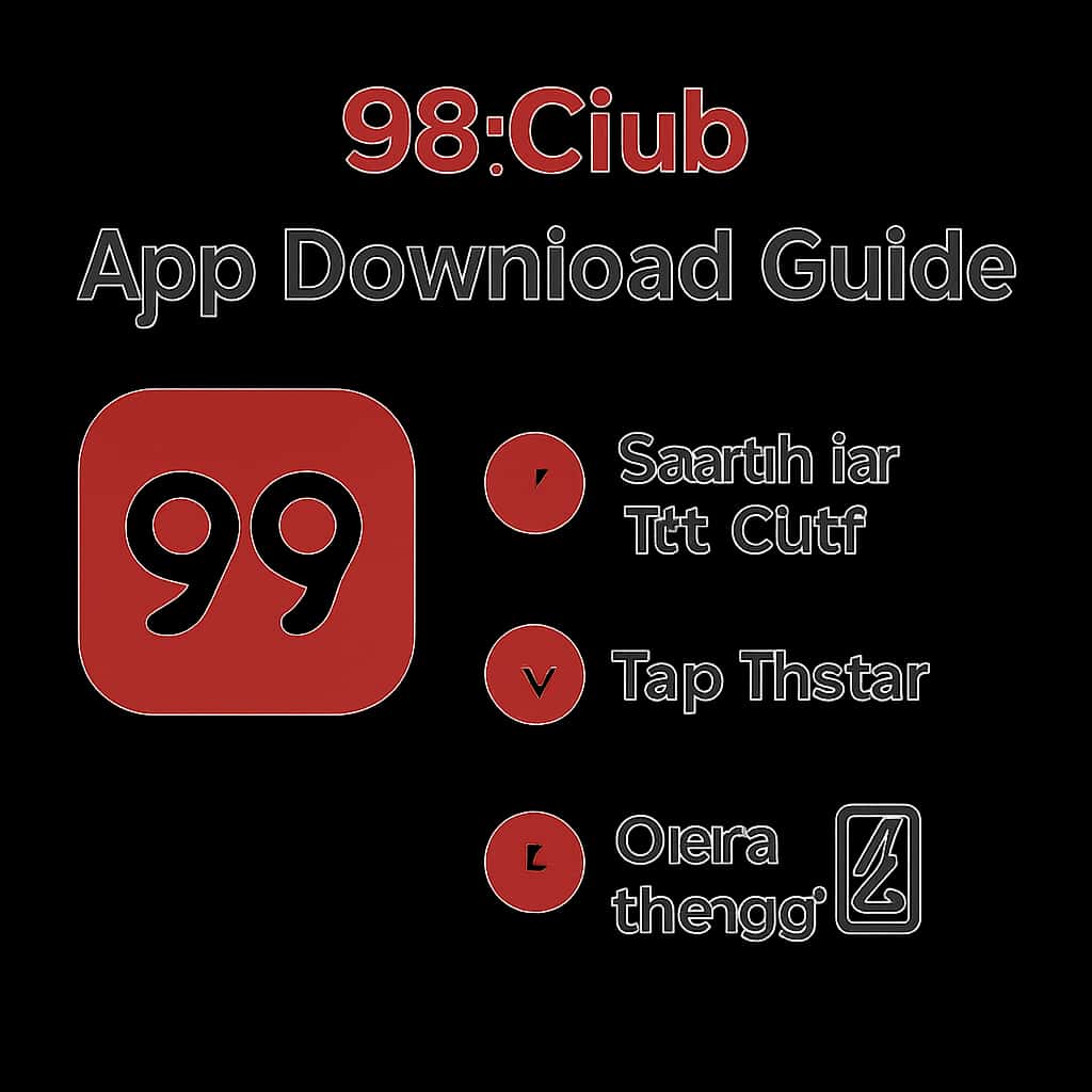 Illustration outlining steps for downloading the 99 Club app.
