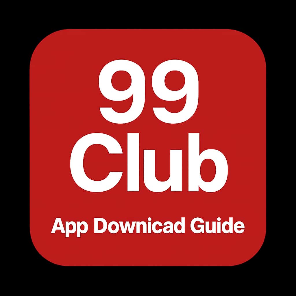 Simple badge design indicating 99 Club App Download Guide.