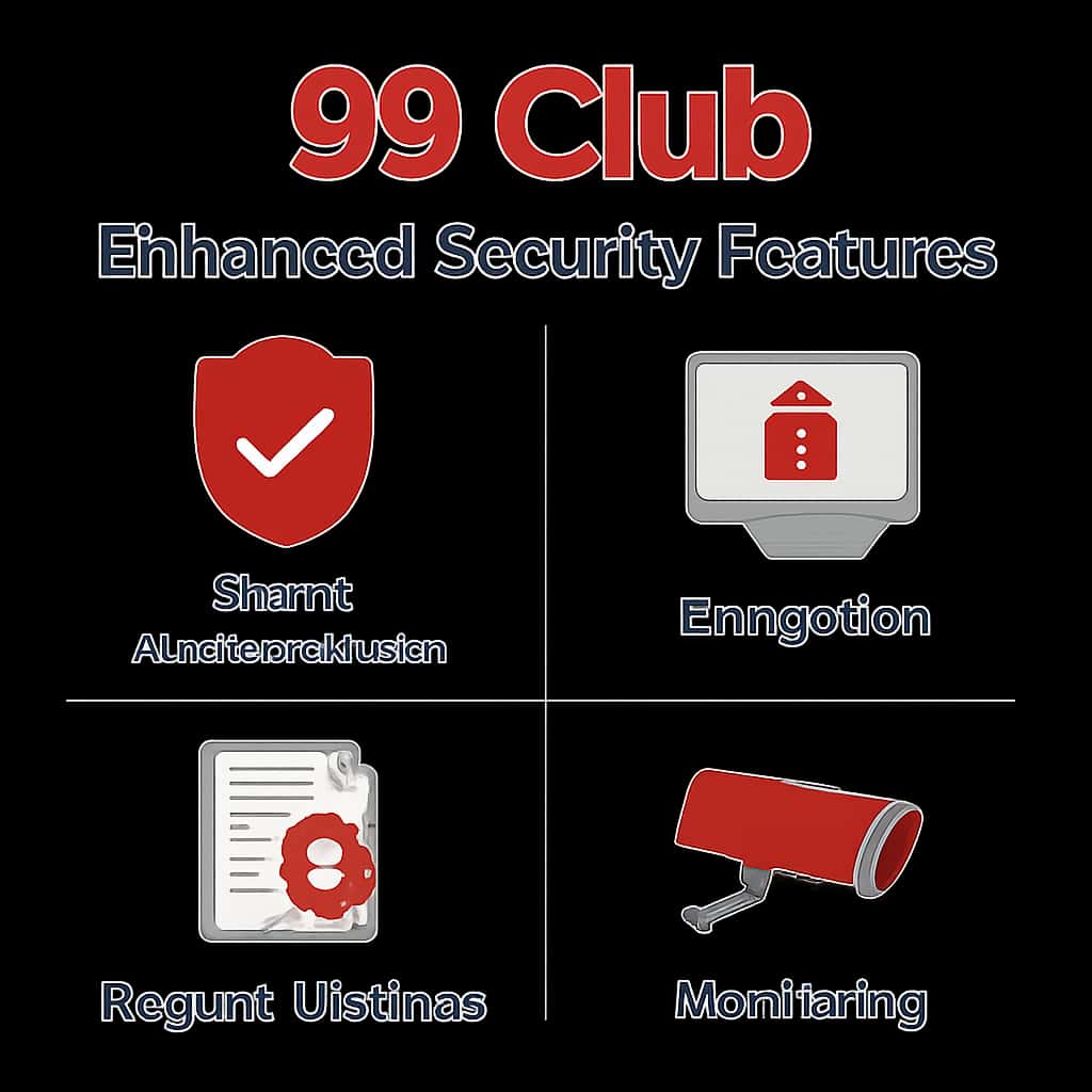 Diagram explaining the features of 99 Club Enhanced Security Features.