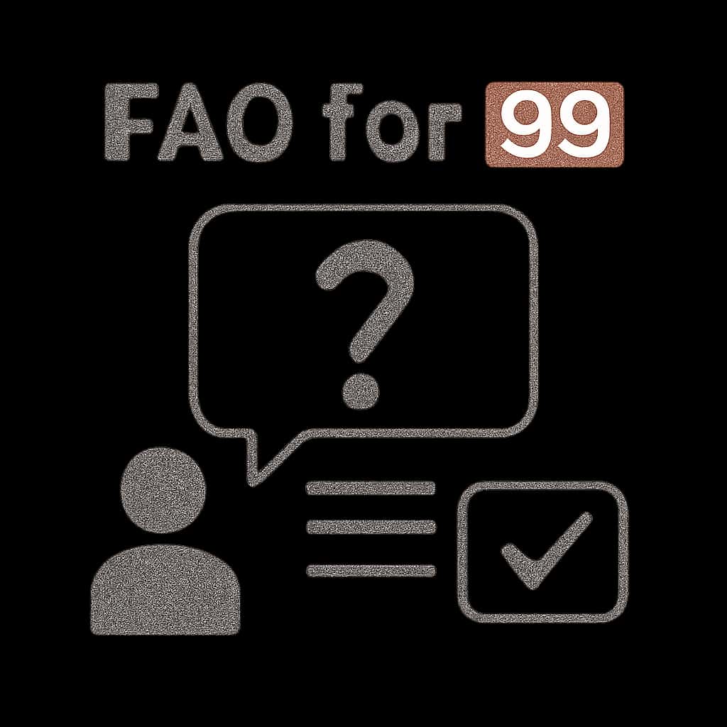 Illustration explaining navigational aspects of FAQ for 99 Club.