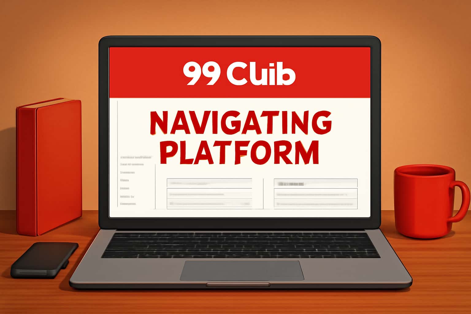 Visual representation of the 99 Club Platform navigation with a futuristic design.