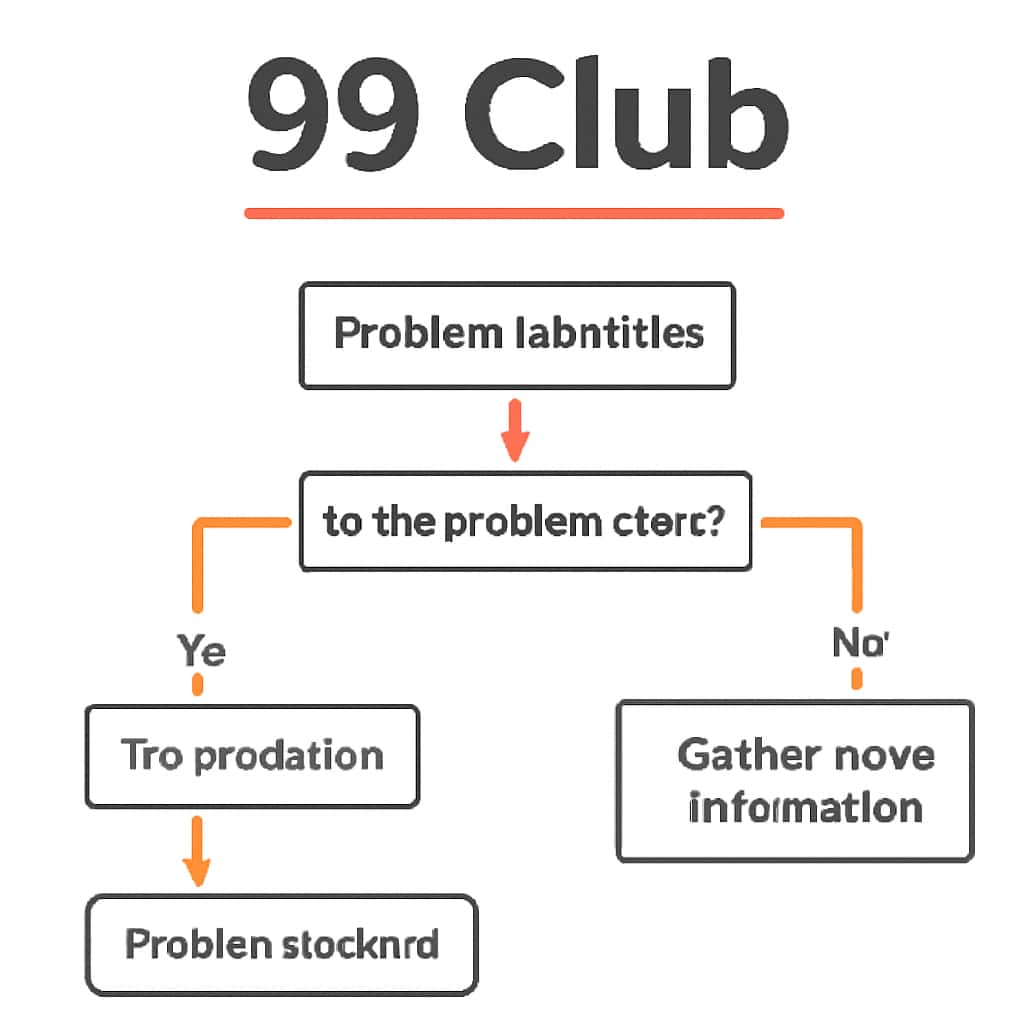 A diagram outlining troubleshooting steps for 99 Club.