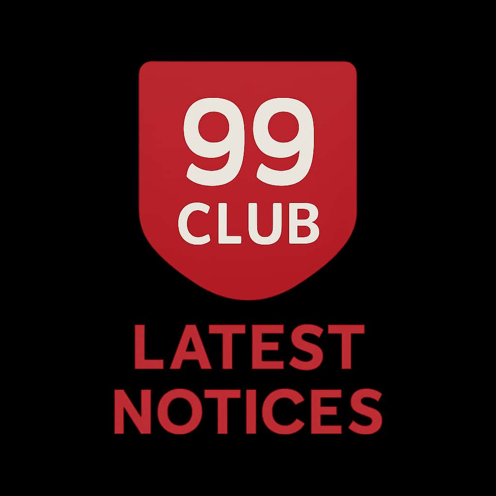 An icon representing the Latest 99 Club Notices, clearly featuring the text '99 Club' in a professional design.